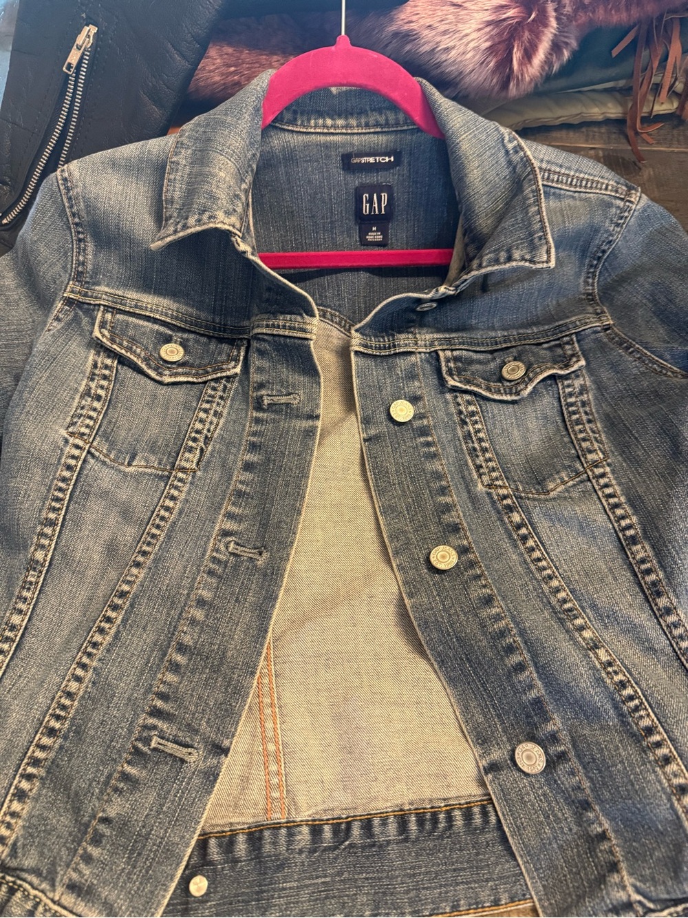 VINTAGE Y2K GAP Blue Stretch Denim Jacket Vintage